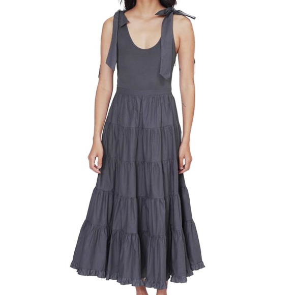Ulla Johnson -  New! Hope Dress - Tie Shoulder Tiered Midi - Picture 8 of 12